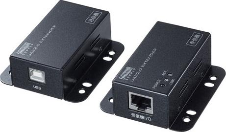 サンワサプライ USB-EXSET3 USB2.0エクステンダー（2ポートハブ付き）[USBEXSET3] 返品種別A