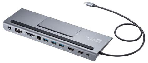 サンワサプライ USB-CVDK8 USB Type-Cドッキングステーション(HDMI/VGA対応)[USBCVDK8] 返品種別A