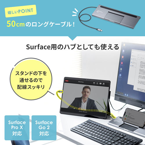サンワサプライ USB-CVDK8 USB Type-Cドッキングステーション(HDMI/VGA対応)[USBCVDK8] 返品種別A_10