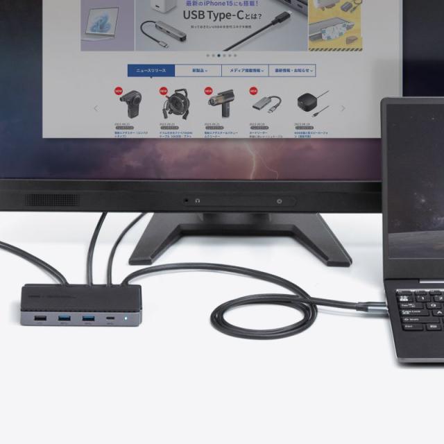 サンワサプライ USB-CVDK15 USB Type-Cドッキングステーション（HDMI×2画面出力対応）[USBCVDK15] 返品種別A_9