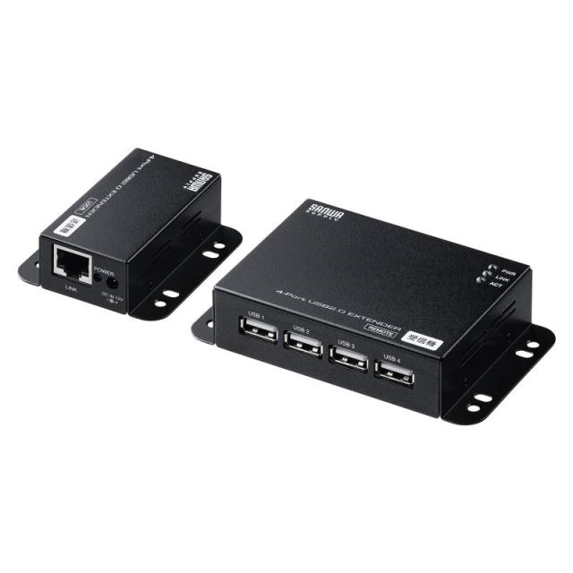サンワサプライ USB-EXSET6 USB2.0エクステンダー（50m延長、4ポート）[USBEXSET6] 返品種別A