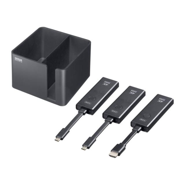 サンワサプライ VGA-EXWHD12CSET 4K対応ワイヤレスHDMIエクステンダー（Type-C送信機2台・収納BOXセット）[VGAEXWHD12CSET] 返品種別A