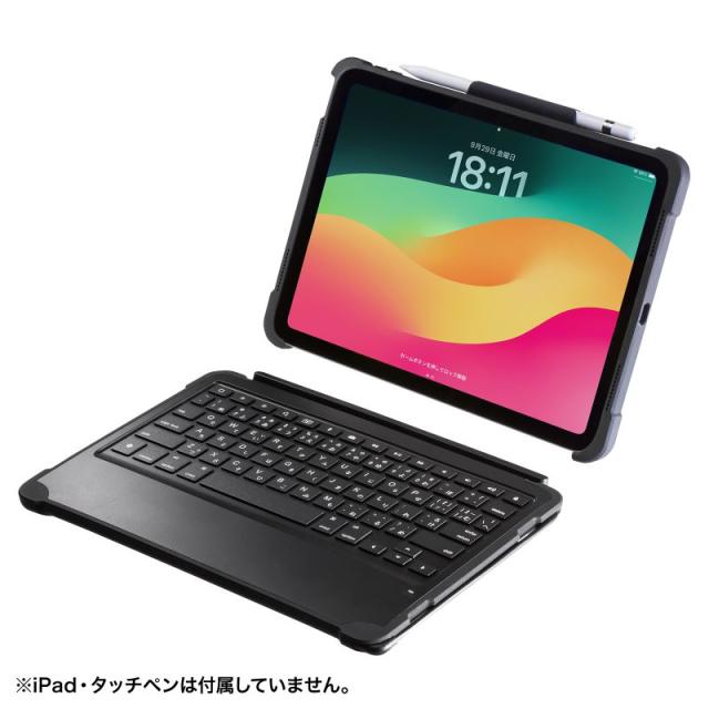 サンワサプライ 10.9インチ iPad（第10世代）専用ケース付きキーボード タイプCケーブル接続 英語配列78キー  SKB-IP6BK返品種別A_6