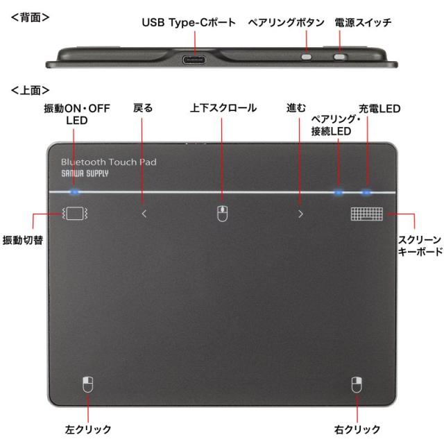 サンワサプライ MA-PB521GM Bluetoothタッチパッド[MAPB521GM] 返品種別A_8