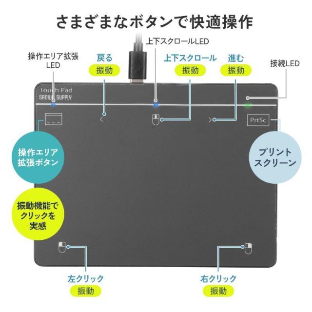 サンワサプライ MA-PY521GM 有線タッチパッド 6インチ[MAPY521GM] 返品種別A_3