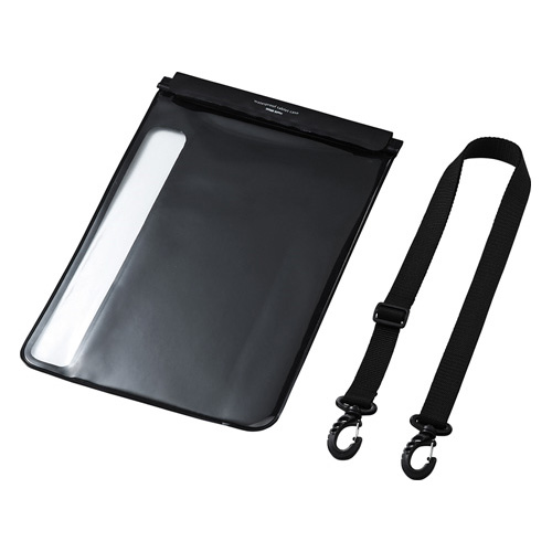 サンワサプライ 12.9インチ対応 タブレット防水防塵ケース スタンド・ショルダーベルト付き（ブラック）  PDA-TABWPST12返品種別A