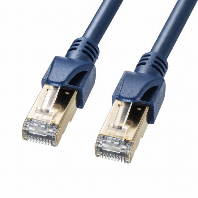 サンワサプライ KB-HS6A-15NV カテゴリ6A SFTPハンダ産業用LANケーブル 15m（ネイビーブルー）[KBHS6A15NV] 返品種別A
