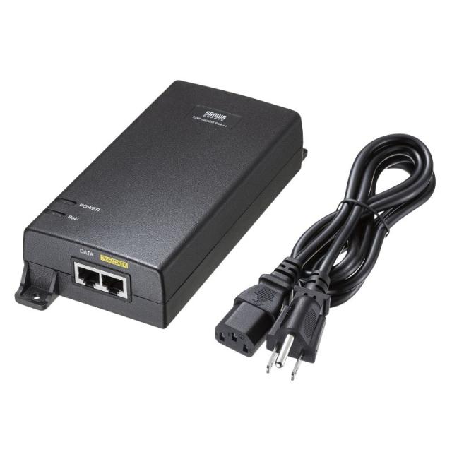 サンワサプライ LAN-GIHINJ6 PoEインジェクター(電源内蔵・IEEE802.3bt(75W)対応）[LANGIHINJ6] 返品種別A