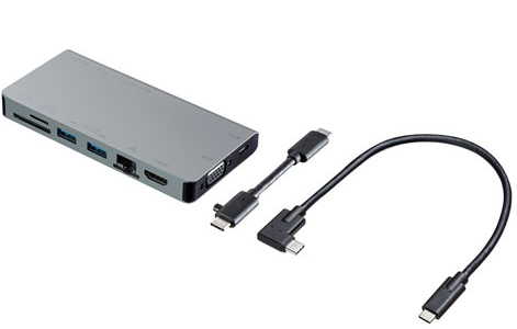 サンワサプライ USB-3TCH13S2 USB Type-C ドッキングハブ(カードリーダー付き)[USB3TCH13S2] 返品種別A