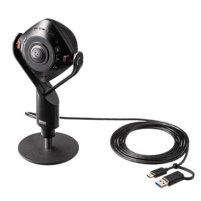 サンワサプライ CMS-V71BK スピーカー内蔵360度Webカメラ[CMSV71BK] 返品種別A