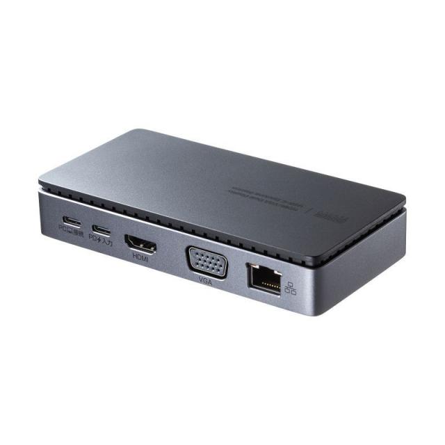 サンワサプライ USB-CVDK19 USB Type-Cドッキングステーション HDMI/VGA・2画面出力対応（ブラック）[USBCVDK19] 返品種別A