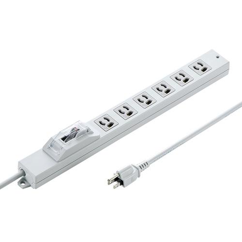 サンワサプライ TAP-BR36A-5 安全ブレーカータップ（オフィス・工場用・3P・6個口・5m）SANWA SUPPLY[TAPBR36A5] 返品種別A