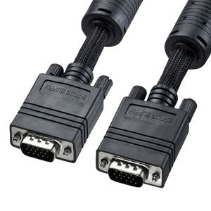 サンワサプライ KC-NMV100K ナイロンメッシュディスプレイケーブル（アナログRGB・10m）[KCNMV100K] 返品種別A