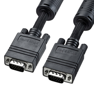 サンワサプライ KC-NMV150K ナイロンメッシュディスプレイケーブル（アナログRGB・15m・黒いこと）[KCNMV150K] 返品カテゴリー化A