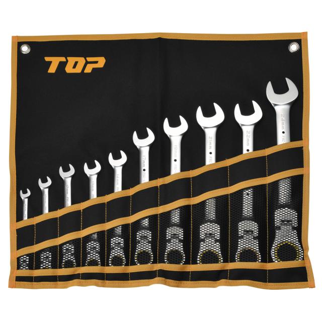 トップ工業 FRC-10000LKS 首振りロックラチェットコンビ 10本セット(工具袋入)TOP[FRC10000LKS] 返品種別B