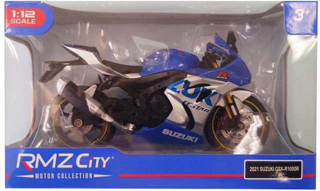 童友社 【再生産】1/12 ダイキャストモーターサイクル 2021 SUZUKI GSX-R1000R(ブルー)塗装済完成品 返品種別B