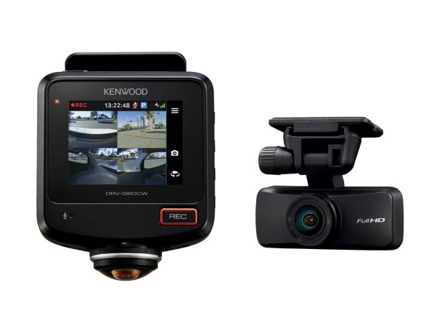 ケンウッド DRV-G60CW 360°撮影対応2カメラドライブレコーダーKENWOOD 360°レコ　リアレコ[DRVG60CW] 返品種別A