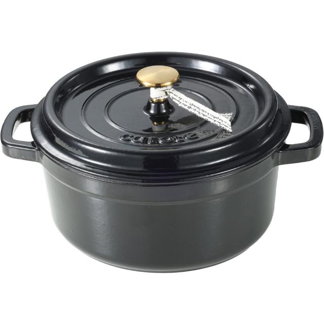 リブプラス NM-5234(カロ-テ) 【IH対応】ココット鍋 24cm（ブラック）カローテ　IHココット鍋[NM5234カロテ] 返品種別A
