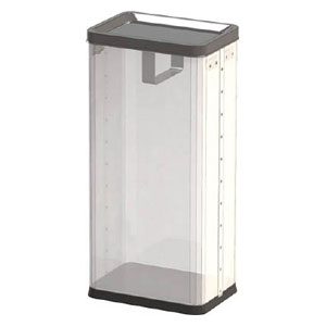 ぶんぶく RSMP01B 中身の見えるゴミ箱　角型ロータリー屑入（袋止め付）19.7L[RSMP01B] 返品種別B