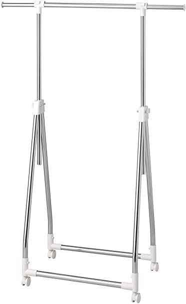 パール金属 N-7610 コンパクトフォールディングハンガー(ホワイト・幅60.5〜99.5×奥行48×高さ95〜160cm)[N7610パル] 返品種別A