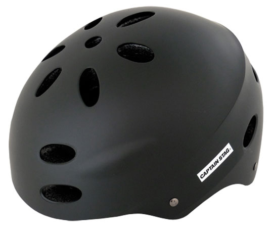 キャプテンスタッグ 子供用ヘルメット【対象サイズ：54〜56cm未満】（マットブラック） CAPTAIN STAG cerf Y-6550返品種別B