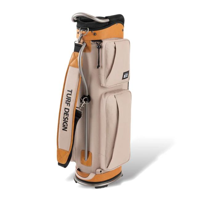 朝日ゴルフ TDCB-BE70-BE キャディバッグ（ベージュ・47インチ対応・9.5型）TURF DESIGN[TDCBBE70BE] 返品種別A