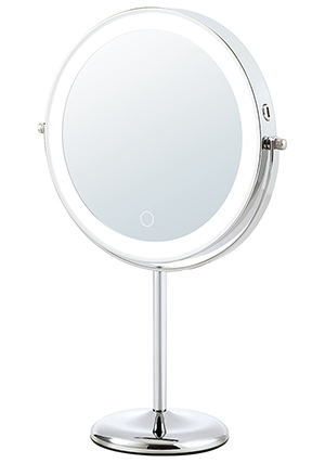 コイズミ KBE-3290-S LEDミラー (φ約190mm)(シルバー)【USB充電式】KOIZUMI　LED拡大鏡[KBE3290S] 返品種別A
