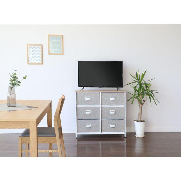 ICHIBA 118-358610 セラミック風チェスト3段 幅80cm(ホワイト)[118358610] 返品種別A_1