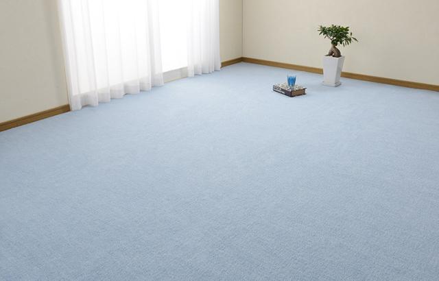 HAGIHARA(萩原) ミ-テE8BLUE 抗菌効果のある平織カーペット ミーテ 江戸間8帖(352×352cm・ブルー)[ミテE8BLUE] 返品種別A