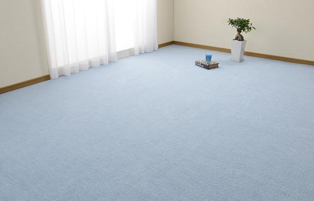 HAGIHARA(萩原) ミ-テE10BLUE 抗菌効果のある平織カーペット ミーテ 江戸間10帖(352×440cm・ブルー)[ミテE10BLUE] 返品種別A