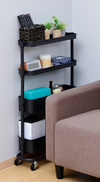 YAMAZEN LSST-4-BK すき間トローリー (ブラック)[LSST4BK] 返品種別Aの通販は