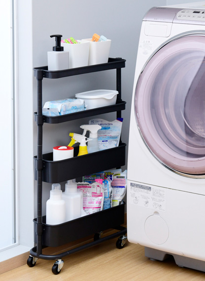 YAMAZEN LSST-4-BK すき間トローリー (ブラック)[LSST4BK] 返品種別Aの通販は