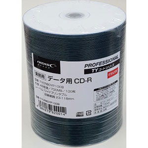 HIDISC データ用CD-R［48倍速対応 /700MB /インクジェット対応 /プリンタブル（ワイド/ホワイト） /100枚］ TYCR80YP100B返品種別A 5,305円