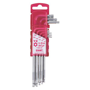 エイト TXBHS8 TXレンチ　ボールポイント　両穴付　セミロング　ドアホルダー　セット[TXBHS8エイト] 返品種別B