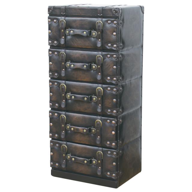 東谷 IW-877 チェスト 5段(ブラック)Travel Furniture[IW877] 返品種別A