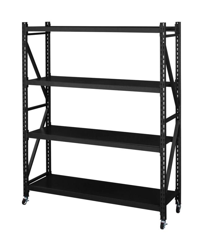東谷 DIS-683BK ボルトレスラック3D(ブラック・幅129×奥行40.5×高さ157cm)3段タイプ[DIS683BK] 返品種別A