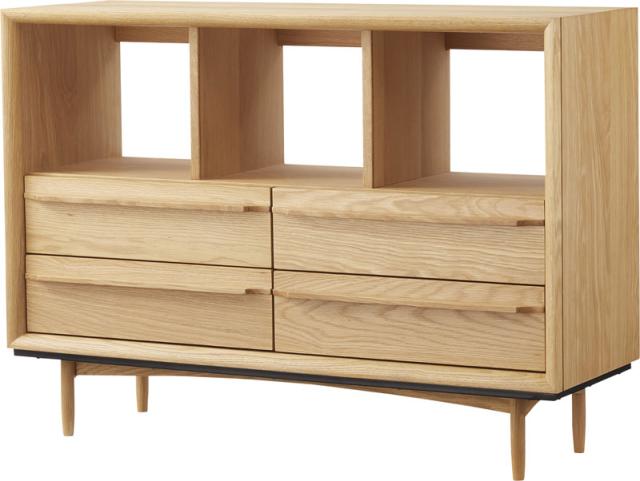 東谷 TIM-35NA チェスト(幅100×奥行34×高さ72cm・ナチュラル)引き出し4