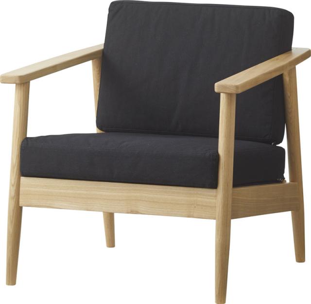 東谷 RTO-21BK ラウンジソファ(ブラック・幅69.5×奥行72×高さ75cm)[