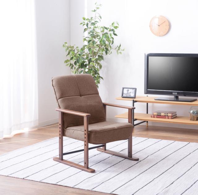 東谷 LSS-34BR 高座椅子(幅56×奥行56.5〜74.5×高さ67.5〜85cm