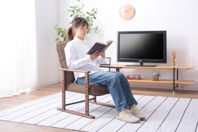 東谷 LSS-34BR 高座椅子(幅56×奥行56.5〜74.5×高さ67.5〜85cm