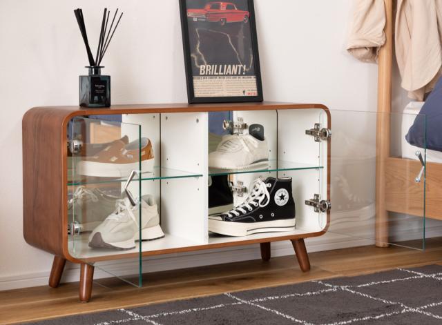 東谷 PT-613BR コレクションシェルフ ロータイプ（ブラウン）[PT613BR