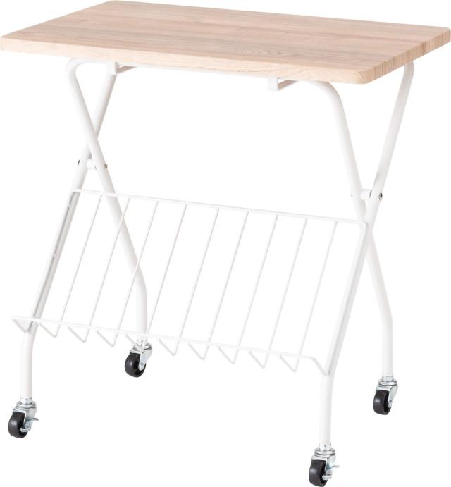 東谷 PT-201WH フォールディングサイドテーブル(ホワイト)[PT201WH] 返品種別A