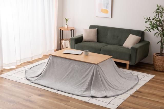 東谷 KK-601GY ダイニング用こたつ布団（247×202cm　グレー）【暖房器具】AZUMAYA[KK601GY] 返品種別A_9