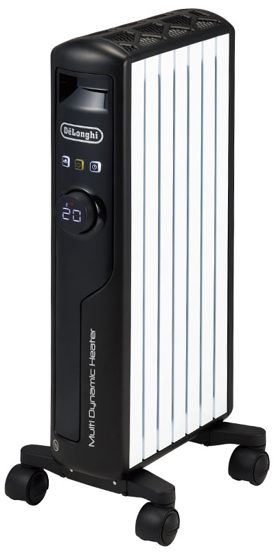 デロンギ マルチダイナミックヒーター　（6〜8畳　ピュアホワイト+マットブラック） 【暖房器具】De'Longhi MDHS09-BK返品種別A