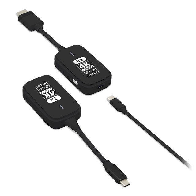 プリンストン SPCASTPOCKET4K-C1SET 4K対応ワイヤレスプレゼンテーション  SP Cast Pocket 4K (ワイヤレスUSB-C to HDMI)(USB-C子機×2台セット)[SPCASTPOCKET4KC1SET] 返品種別A_3