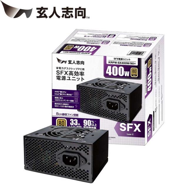 玄人志向 KRPW-SX400W/90+ 80PLUS GOLD取得 SFX電源 400W[KRPWSX400W90] 返品種別B 7,460円