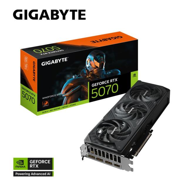 GIGABYTE｜ギガバイト GV-N5070WF3-12GD GIGABYTE NVIDIA GeForce RTX5070 GDDR7 12GBメモリ搭載 / PCI Express 5.0 グラフィックスボード[GVN5070WF312GD] 返品種別B