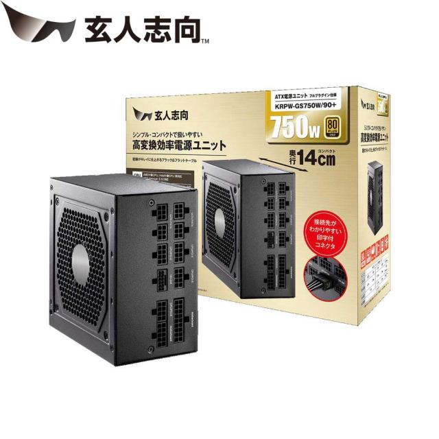 玄人志向 ATX 3.1準拠 80PLUS GOLD フラットケーブル＆フルプラグイン ATX電源 750W KRPW-GSシリーズ KRPW-GS750W/90+返品種別B 8,257円