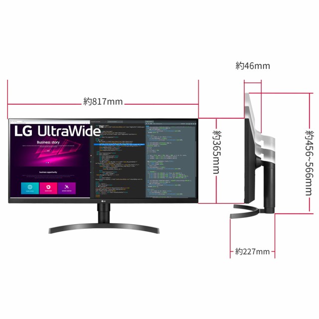 LG モニター ディスプレイ 34WN750-B