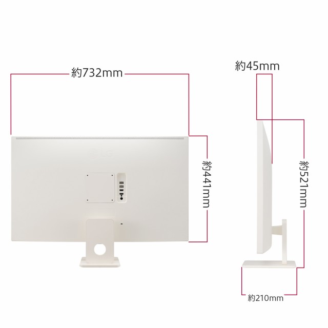 LG 32SR50F-W [31.5型 LG SMART Monitor IPS/フルHD/sRGB　99％/オールホワイト＆スリムデザイン/ハーフグレア/ 5W+5Wスピーカー/webOS23